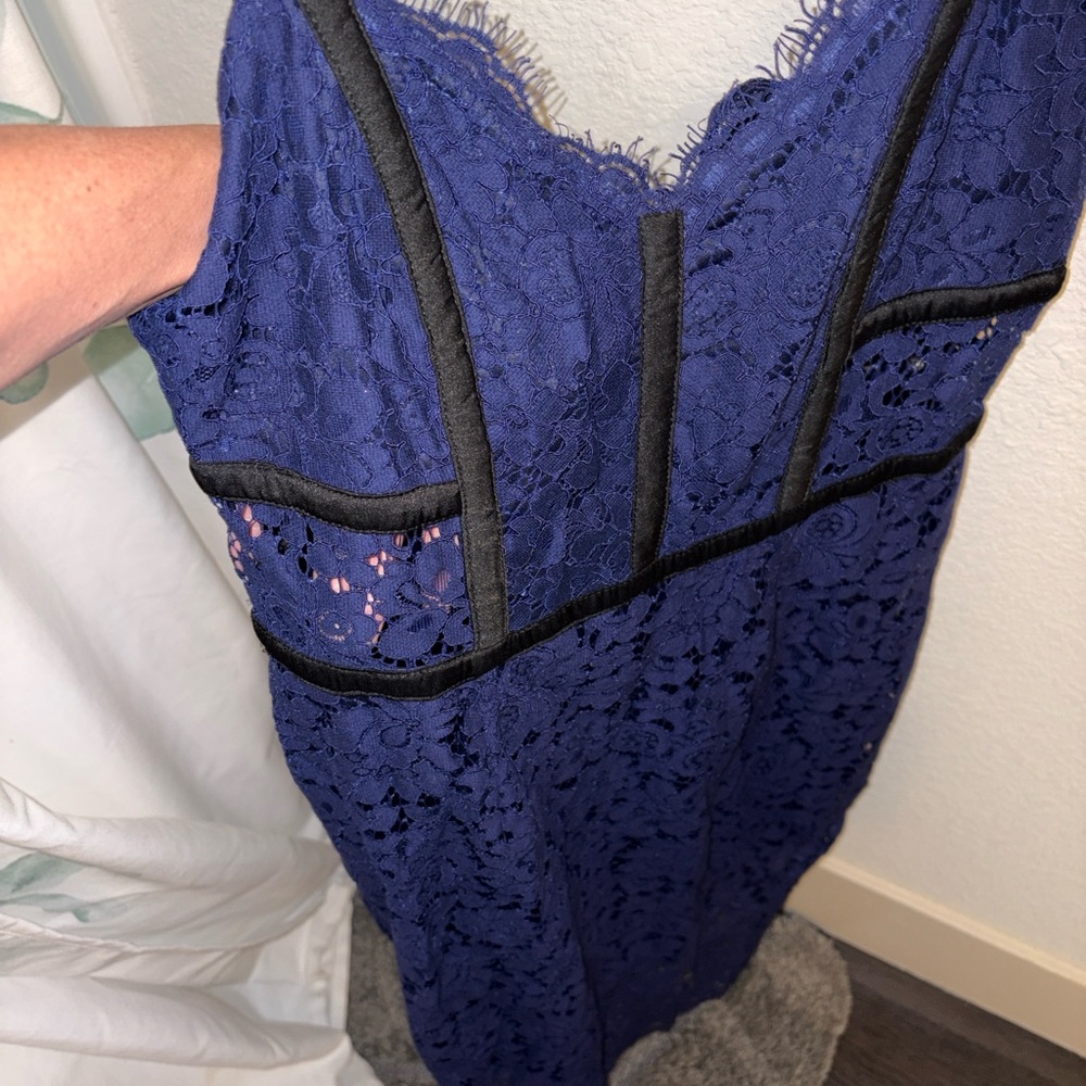 Express Royal Blue Lace Mini Dress